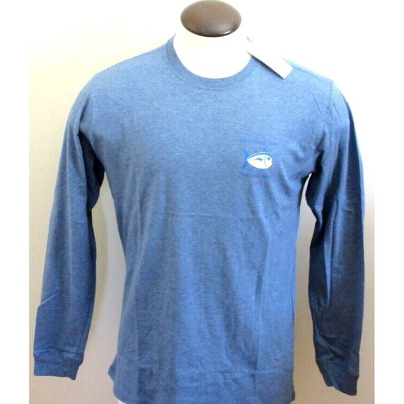 Southern Tide Men's Long Sleeve Skipjack Fishing Seven Seas Blue T shirt NWT - Picture 4 of 7